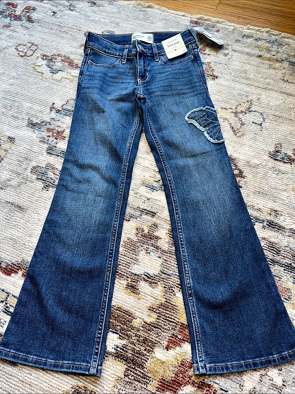 Abercrombie Kids Low Rise Boot Jean Girls 7/8 Blue